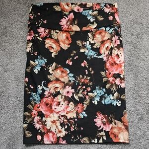 LuLaRoe Black Floral Pencil Skirt